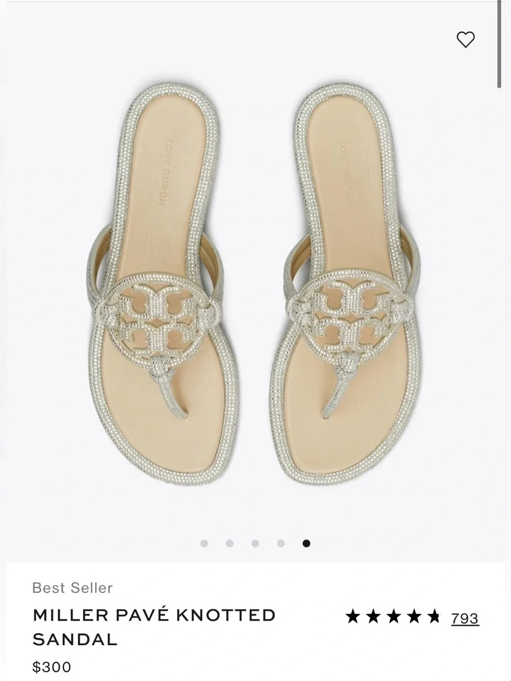Tory Burch Stone Gray Miller Pavé Knotted Sandals - Picture 11 of 14